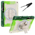 thumbnail image 1 of 3in1 Rotating Stand Case for Samsung Galaxy Tab S7/Tab S8 11.0 inch with Hand/Shoulder Strap, Shockproof Rugged, Green, 1 of 7