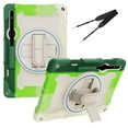 thumbnail image 1 of XYX 3in1 Rotating Stand Case for Samsung Galaxy Tab S7/Tab S8 11.0 inch with Hand/Shoulder Strap, Shockproof Rugged, Colorful Green, 1 of 7
