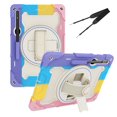 thumbnail image 1 of 3in1 Rotating Stand Case for Samsung Galaxy Tab S8 Ultra 14.6 inch SM-X900 with Hand/Shoulder Strap, Shockproof Rugged, Pink, 1 of 7