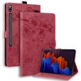 thumbnail image 1 of XYX Case for Samsung Galaxy Tab S9 2023/S8 2022/S7 2020 11 inch, Cherry Blossom Cat PU Leather Folio Stand Magnetic Shockproof Protective Cover (Red), 1 of 7