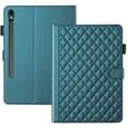 thumbnail image 1 of For Samsung Galaxy Tab S10 Lite/S10 FE/S9 FE Case, Rhombus Pattern Multiple Viewing Angles Stand Slim Folio Cover (Green), 1 of 6