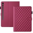 thumbnail image 1 of For Samsung Galaxy Tab S10 Lite/S10 FE/S9 FE Case, Rhombus Pattern Multiple Viewing Angles Stand Slim Folio Cover (Red), 1 of 6