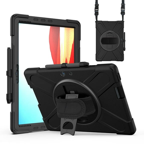 XYX Case for 13 inch Microsoft Surface Pro X 13 inch 2021/2020/2019 with 360 Degree Rotating, Hand Strap, Shoulder Strap, Black