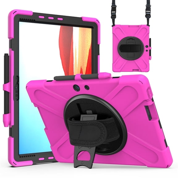 XYX Case for 13 inch Microsoft Surface Pro X 13 inch 2021/2020/2019 with 360 Degree Rotating, Hand Strap, Shoulder Strap, Rose