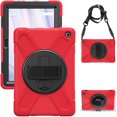 thumbnail image 1 of XYX Case for Fire HD 10 Tablet (13th Generation, 2023 Release) with 360 Degree Rotating, Hand Strap, Shoulder Strap, Red, 1 of 7
