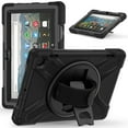 thumbnail image 1 of XYX Case for Fire HD 8 & 8 Plus (12th/10th Generation, 2024/2022/2020) with 360 Degree Rotating, Hand Strap, Shoulder Strap, Black, 1 of 7