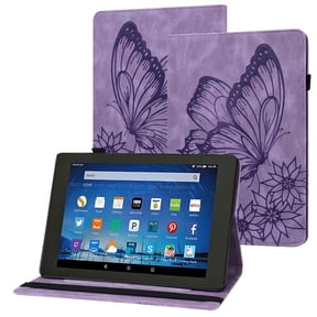 XYX Case for Kindle Fire HD 10 (13th Generation, 2023 Release), Retro Butterfly Slim Folio Stand Cover (Purple)