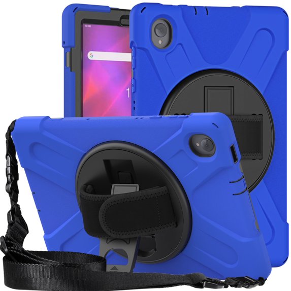XYX Case for Lenovo Tab K10 TB-X6C6L/Tab M10 Plus 10.3 inch 2020 with 360 Degree Rotating, Hand Strap, Shoulder Strap, Blue