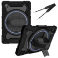 thumbnail image 1 of 3in1 Rotating Stand Case for Lenovo Tab M10 Plus 10.3 inch/Tab K10 with Hand/Shoulder Strap, Shockproof Rugged, Black, 1 of 7