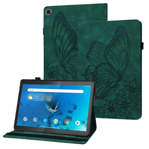 XYX Case for Lenovo Tab M10 Plus 3rd Gen 10.6 inch TB-015F/TB-018F, Retro Butterfly Slim Folio Stand Cover (Green)