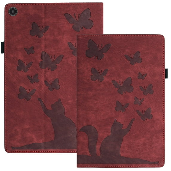 XYX Case for Lenovo Tab M10 Plus 3rd Gen Case 10.6 inch, Butterfly Cat Slim Folio Stand Cover for Lenovo Tab M10 Plus 3rd Gen, Red
