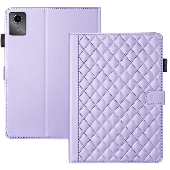 for Lenovo Tab M11 11.0 inch 2024 Release TB-330FU Case, Rhombus Pattern Multiple Viewing Angles Stand Slim Folio Cover (Purple)