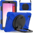 thumbnail image 1 of Case for Lenovo Tab M8 4th Gen 8.0 inch 2023 Release TB-300FU, 360 Degree Rotating Hand Grip Shockproof Cover with Shoulder Strap, Blue, 1 of 1
