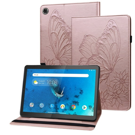 XYX Case for Lenovo Tab M8 4th Gen 8.0 inch 2023 TB-300FU/TB-300XU, Retro Butterfly Slim Folio Stand Cover (Rose Gold)