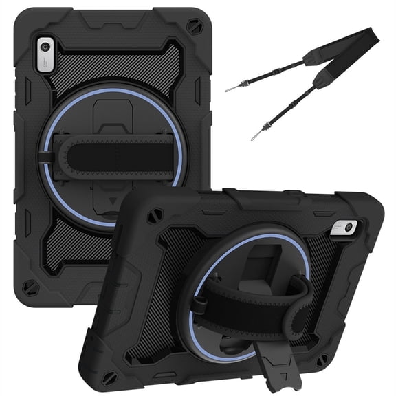 XYX 3in1 Rotating Stand Case for Lenovo Tab M9 9.0 inch 2023 Released TB-310FU with Hand/Shoulder Strap, Shockproof Rugged, Black