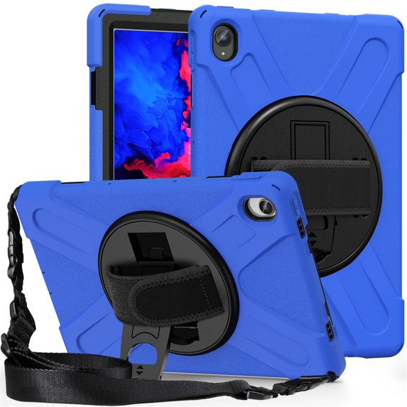 XYX Case for Lenovo Tab P11 Plus/Tab P11 11.0 inch Released 2021 with 360 Degree Rotating, Hand Strap, Shoulder Strap, Blue