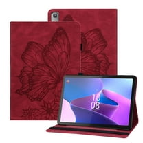 XYX Case for Lenovo Tab P11 Pro Gen 2 11.2 2022 ZAB50194GB ZAB50043SE, Retro Butterfly Slim Folio Stand Cover (Red)