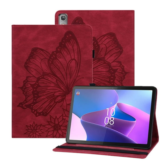 XYX Case for Lenovo Tab P11 Pro Gen 2 11.2 2022 ZAB50194GB ZAB50043SE, Retro Butterfly Slim Folio Stand Cover (Red)