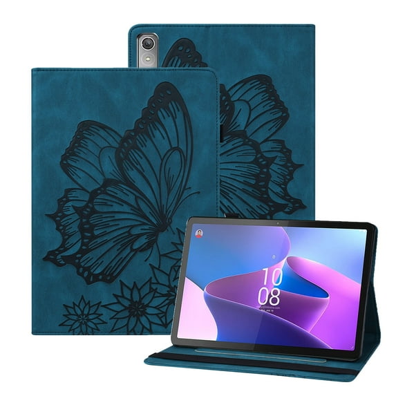 XYX Case for Lenovo Tab P12 12.7 inch 2023 TB370FU, Retro Butterfly Slim Folio Stand Cover (Blue)