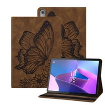 XYX Case for Lenovo Tab P12 12.7 inch 2023 TB370FU, Retro Butterfly Slim Folio Stand Cover (Brown)