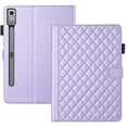 thumbnail image 1 of For Lenovo Tab P12 12.7 inch Release 2023 TB370FU Case, Rhombus Pattern Multiple Viewing Angles Stand Slim Folio Cover (Purple), 1 of 6