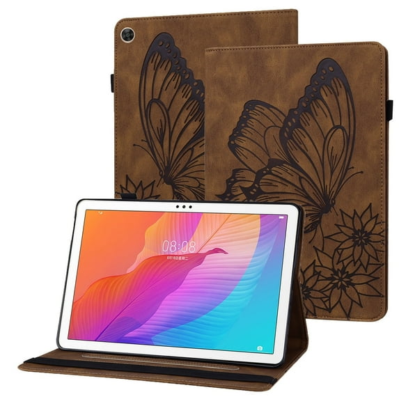 XYX Case for MatePad T10s 10.1 inch AGS3-L09 AGS3-W09, Retro Butterfly Slim Folio Stand Cover (Brown)
