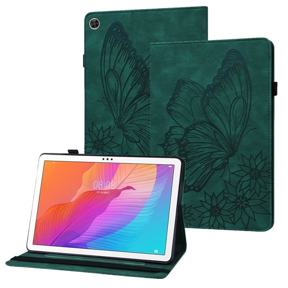 XYX Case for MatePad T10s 10.1 inch AGS3-L09 AGS3-W09, Retro Butterfly Slim Folio Stand Cover (Green)