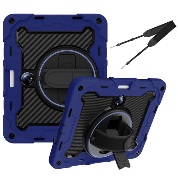 3in1 Rotating Stand Case for Oppo Pad 2/OnePlus Pad 11.61 inch 2023 Release with Hand/Shoulder Strap, Shockproof Rugged, Blue