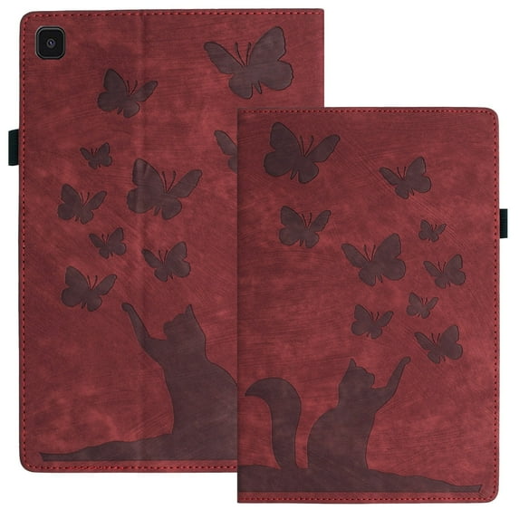 XYX Case for Samsung Galaxy Tab A7 inch 10.4 2020 Release SM-T500, Butterfly Cat Slim Folio Stand Cover for Samsung Tab A7, Red