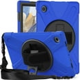 thumbnail image 1 of XYX Case for Samsung Galaxy Tab A8 10.5 inch SM-X200/SM-X205 with 360 Degree Rotating, Hand Strap, Shoulder Strap, Blue, 1 of 7