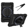 thumbnail image 1 of 3in1 Rotating Stand Case for Samsung Galaxy Tab A9 8.7 inch 2023 with Hand/Shoulder Strap, Shockproof Rugged, Black, 1 of 7