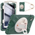 thumbnail image 1 of XYX Case for Samsung Galaxy Tab A9 8.7 inch SM-X110/SM-X115 with 360 Degree Rotating, Hand Strap, Shoulder Strap, Emerald Green, 1 of 7