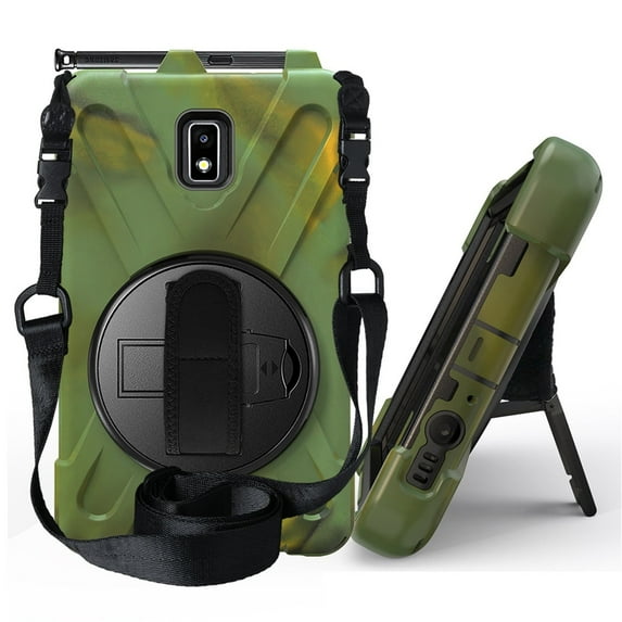 XYX Case for Samsung Galaxy Tab Active 2 8.0 inch SM-T395 with 360 Degree Rotating, Hand Strap, Shoulder Strap, Camouflage