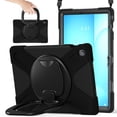thumbnail image 1 of Case for Samsung Galaxy Tab S10 FE+ 13.1 inch, 360 Degree Rotating Hand Grip Shockproof Cover with Shoulder Strap, Black, 1 of 7