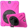 thumbnail image 1 of XYX Case for Samsung Galaxy Tab S2 9.7 inch SM-T810/SM-T815 with 360 Degree Rotating, Hand Strap, Shoulder Strap, Rose, 1 of 7