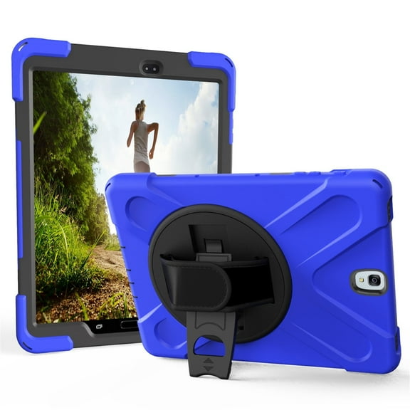 XYX Case for Samsung Galaxy Tab S3 9.7 inch SM-T820/SM-T825 with 360 Degree Rotating, Hand Strap, Shoulder Strap, Blue