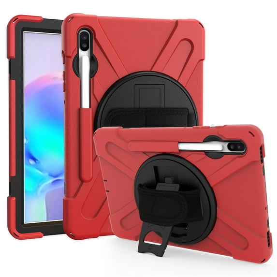 XYX Case for Samsung Galaxy Tab S6 10.5 inch SM-T860/SM-T865 with 360 Degree Rotating, Hand Strap, Shoulder Strap, Red
