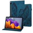 thumbnail image 1 of XYX Case for Samsung Galaxy Tab S9+ Plus/S9 FE+, Retro Butterfly Slim Folio Stand Cover (Blue), 1 of 6