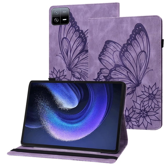 XYX Case for Xiaomi Pad 6, Retro Butterfly Slim Folio Stand Cover for Xiaomi Pad 6 Pro 11.0 inch (Purple)