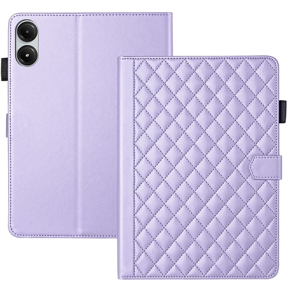 for Xiaomi Redmi Pad Pro/Xiaomi Poco Pad 12.1 inch Case, Rhombus Pattern Multiple Viewing Angles Stand Slim Folio Cover (Purple)