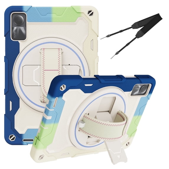 3in1 Rotating Stand Case for Xiaomi Redmi Pad SE 11.0 inch Released 2023 with Hand/Shoulder Strap, Shockproof Rugged, Multicolor