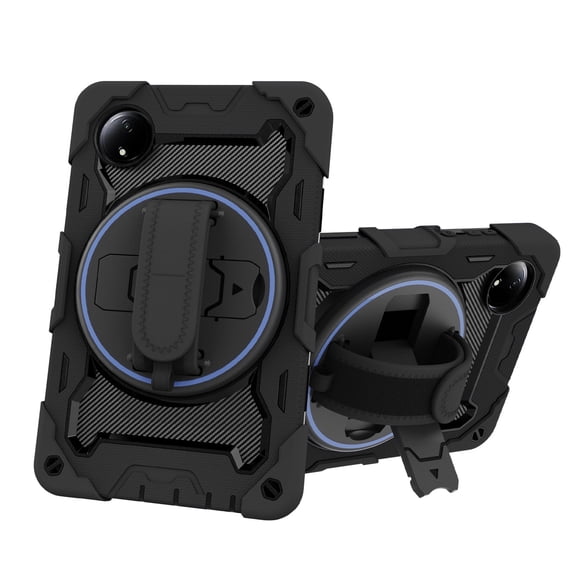 XYX 3in1 Rotating Stand Case for Xiaomi Redmi Pad SE 8.7 inch 2024 with Hand/Shoulder Strap, Shockproof Rugged, Black