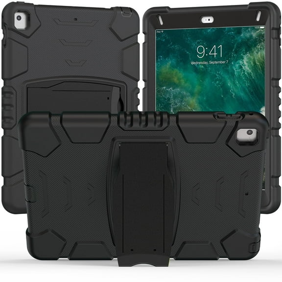 XYX Case for iPad 9.7 inch/iPad 6th/5th Gen/Air 2, Dual Layer Slim Heavy Shockproof Rugged Protective Cover Case with Kickstand (Black)