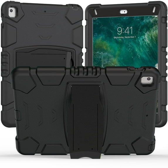 XYX Case for iPad 9.7 inch/iPad 6th/5th Gen/Air 2, Dual Layer Slim Heavy Shockproof Rugged Protective Cover Case with Kickstand (Black)