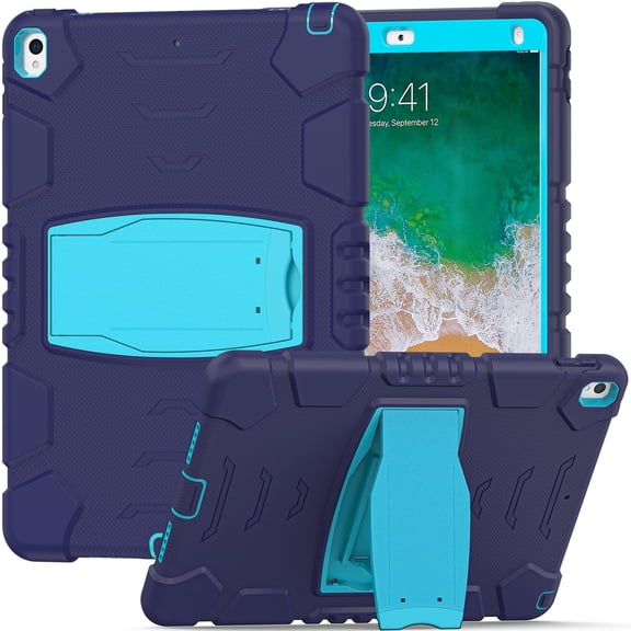 XYX Case for iPad 9.7 inch/iPad 6th/5th Gen/Air 2, Dual Layer Slim Heavy Shockproof Rugged Protective Cover Case with Kickstand (Navy Blue)