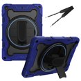 thumbnail image 1 of XYX 3in1 Rotating Stand Case for iPad 9th 8th 7th Gen 10.2 inch 2021 2020 2019 with Hand/Shoulder Strap, Shockproof Rugged, Navy Blue, 1 of 7