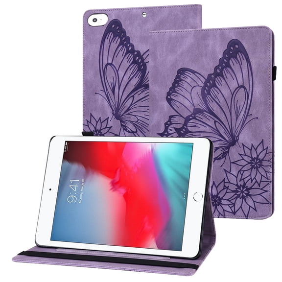 XYX Case for iPad Mini 5/4/3/2/1 7.9 inch A2133 A1538 A1599, Retro Butterfly Slim Folio Stand Cover (Purple)