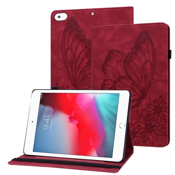 XYX Case for iPad Mini 5/4/3/2/1 7.9 inch A2133 A1538 A1599, Retro Butterfly Slim Folio Stand Cover (Red)