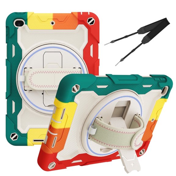 3in1 Rotating Stand Case for iPad Mini 5th/4th Generation 7.9 inch with Hand/Shoulder Strap, Shockproof Rugged, Red