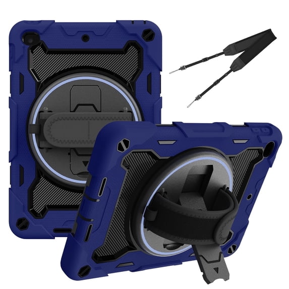 3in1 Rotating Stand Case for iPad Mini 5th/4th Generation 7.9 inch with Hand/Shoulder Strap, Shockproof Rugged, Blue
